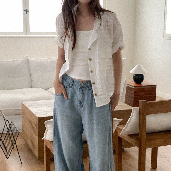 マエリテンセルチェック半袖シャツ シャツ レディース｜韓国 HEYLADY｜コーディブック