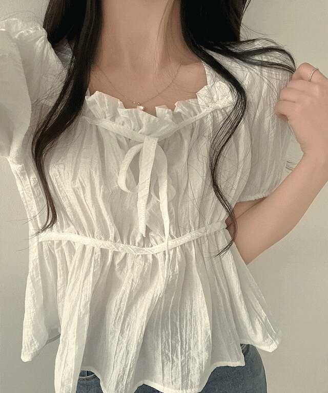 ルナフレア半袖ブラウス ブラウス レディース｜韓国 creamsugar｜コーディブック