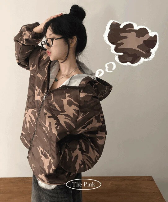 シュープカモツーウェイフードウィンドブレーカージャケット ジャケット ウィンドブレーカー レディー..