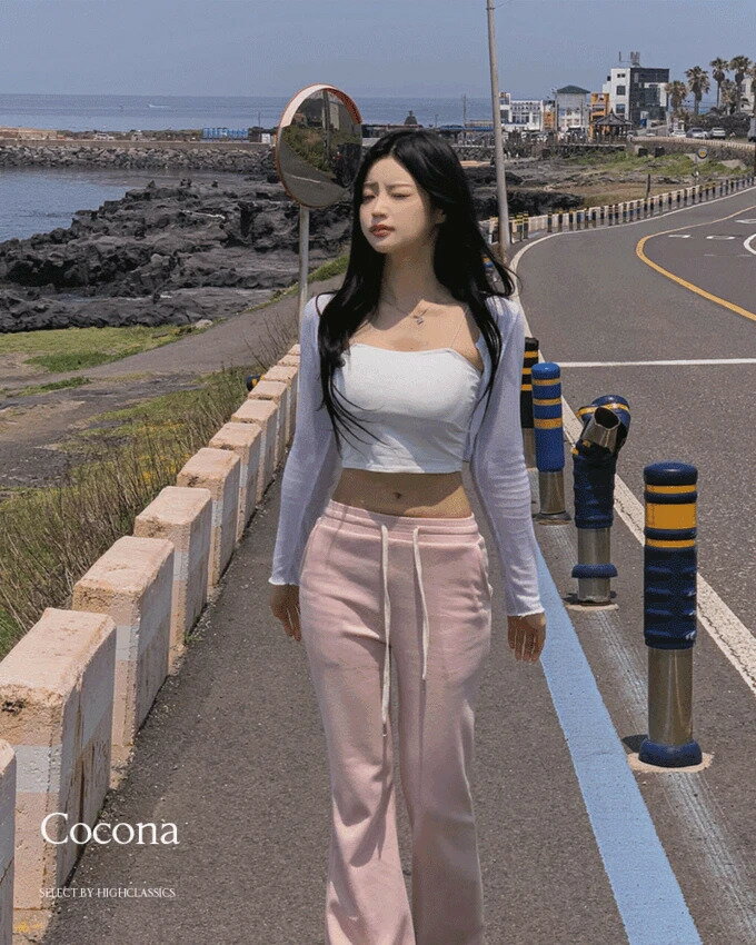 ココナスリムスルーセロリブクロップボタン長袖カーディガン カーディガン / ベスト カーディガン レデ..