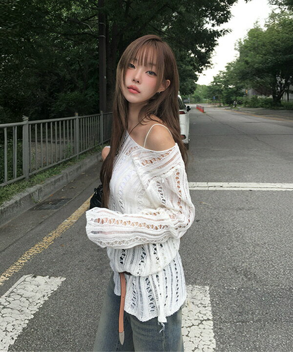 ピティサイド斜めニットワンショルダ...