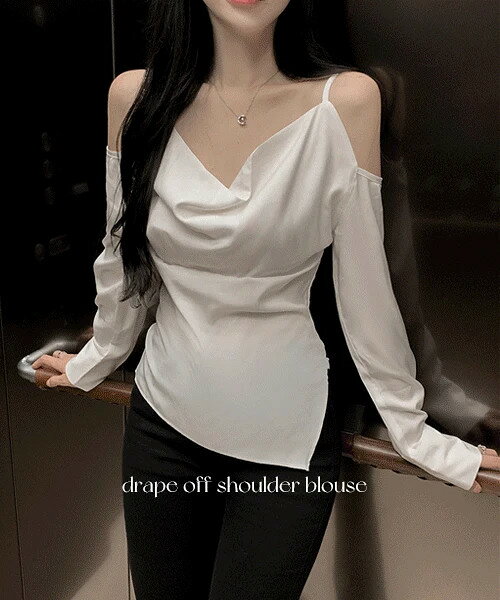 マール ドレープオフショルダーブラウス ブラウス レディース｜韓国 secon'de secon｜コーディブック