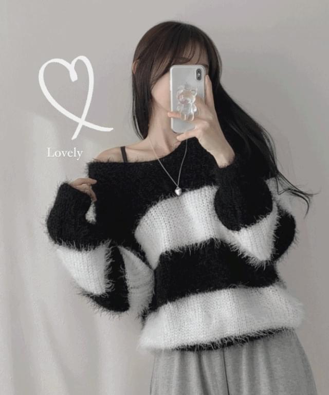 ネコアンゴラダンガラVボートネック...