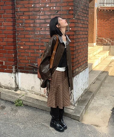 ジキューチェックフレアバンディングミディスカート スカート トランペットスカート レディース｜韓国 DAILYJOU｜コーディブック