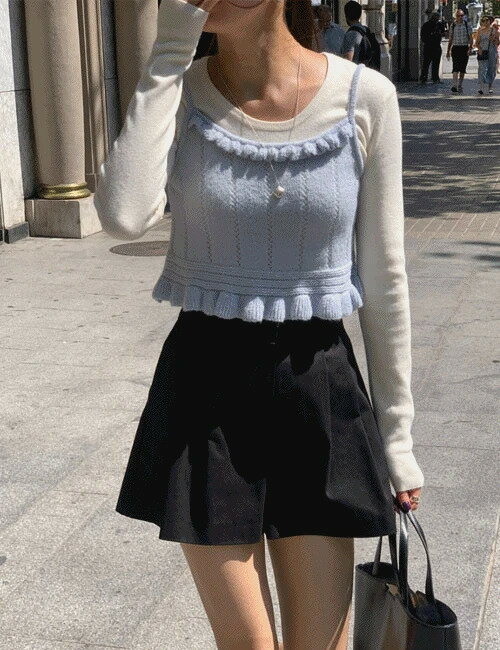 ルピン ニット ビスチェ ノースリーブ レディース｜韓国 jtamtam｜コーディブック