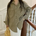 カニポケットルーズフィットシャツ シャツ レディース|韓国 Wansmall|コーディブック