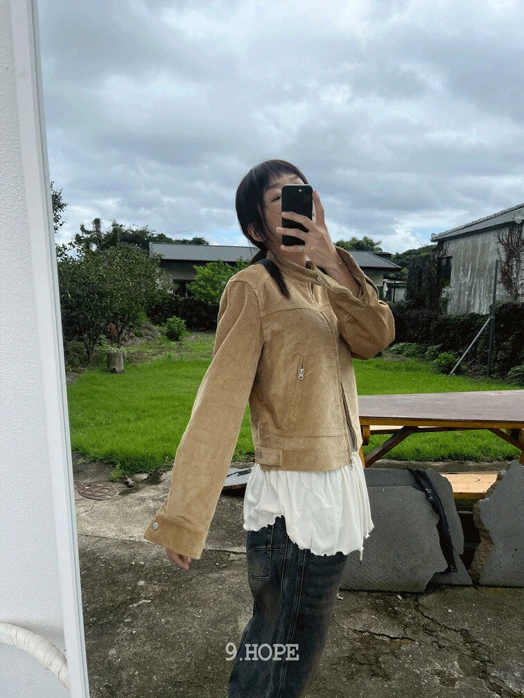 ルーズ8ゴールコーデュロイジャケット ジャケット レディース｜韓国 kim9hope｜コーディブック