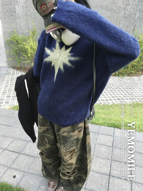 フォワードラウンドブラシニット ニット レディース｜韓国 yemomile｜コーディブック