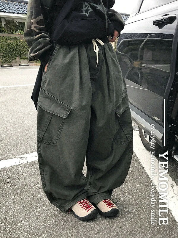 ロミオストリングカーゴパンツ パンツ ハーレムパンツ レディース｜韓国 yemomile｜コーディブック