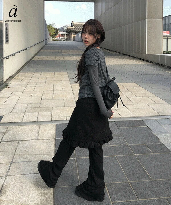 マヤシャーリングブーツカットロングトレーニングパンツ パンツ レディース｜韓国 anyonemore｜コーディブック