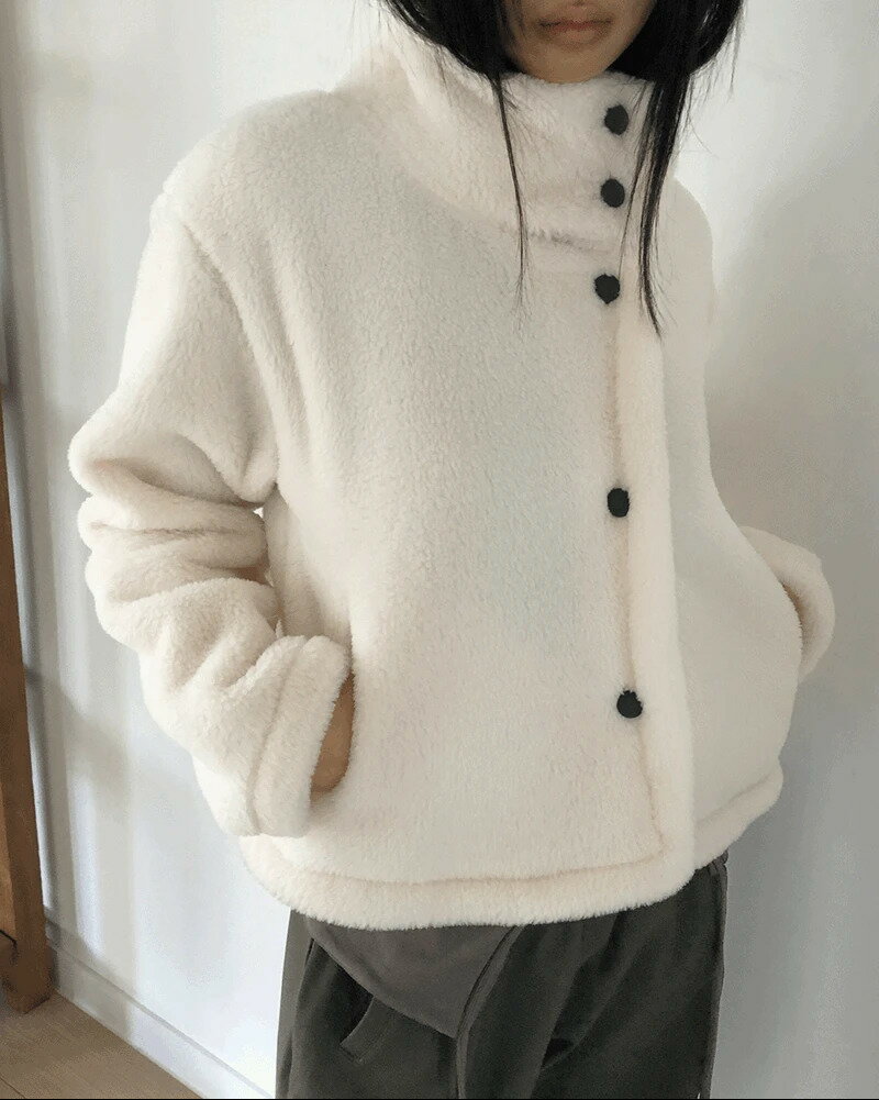 ハッキングハイネックボタンボアルー...