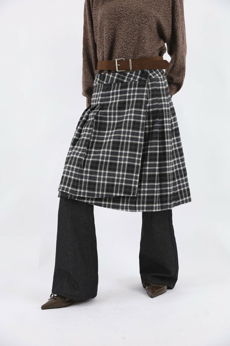チェックチェスラップスカート スカート レディース｜韓国 COLOR iN ID｜コーディブック