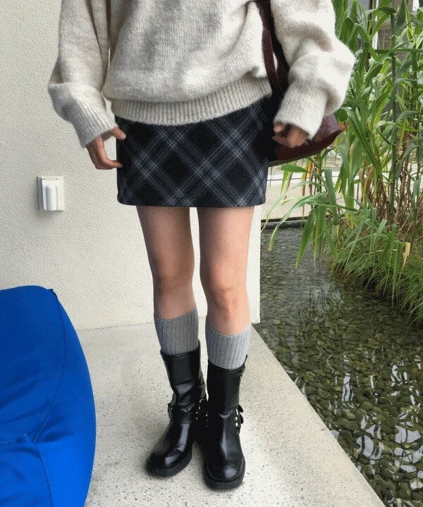 チェスナッツチェックミニスカートパンツ スカート 2カラー エンディングルック/デートルック/ゲストル..