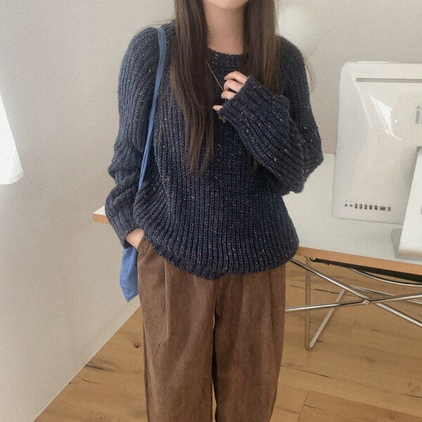 ガグリングボカシラウンドニット ニット セーター レディース｜韓国 HEYLADY｜コーディブック