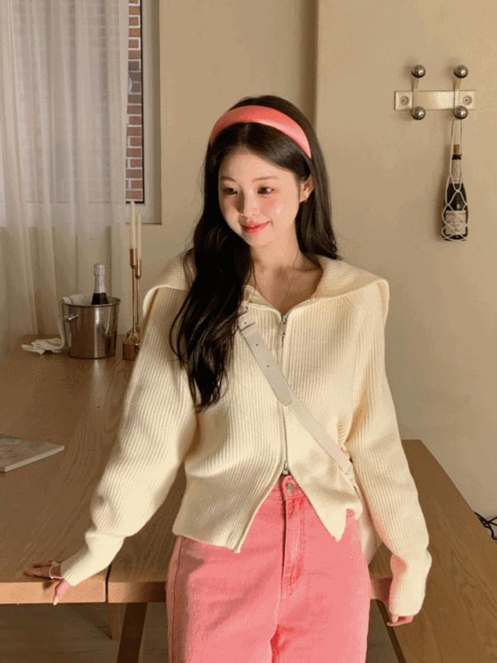 ヨーグルトセーラーツーウェイニットジップアップカーディガン カーディガン / ベスト カーディガン レ..