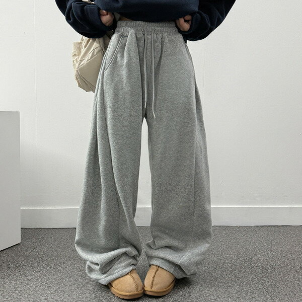ポグン裏起毛ワイドトレーニングパンツ パンツ スウェットパンツ レディース｜韓国 BULLANG GIRL｜コーディブック