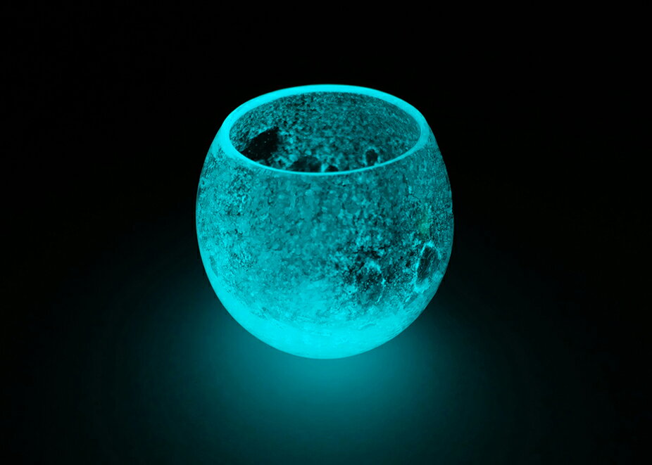 楽天コドモエナジー111蓄光ルナウェア月のグラス ブルー　蓄光　蓄光グラス　光るグラス　夜光　プレゼント　タイの洞窟救出ルナウェア