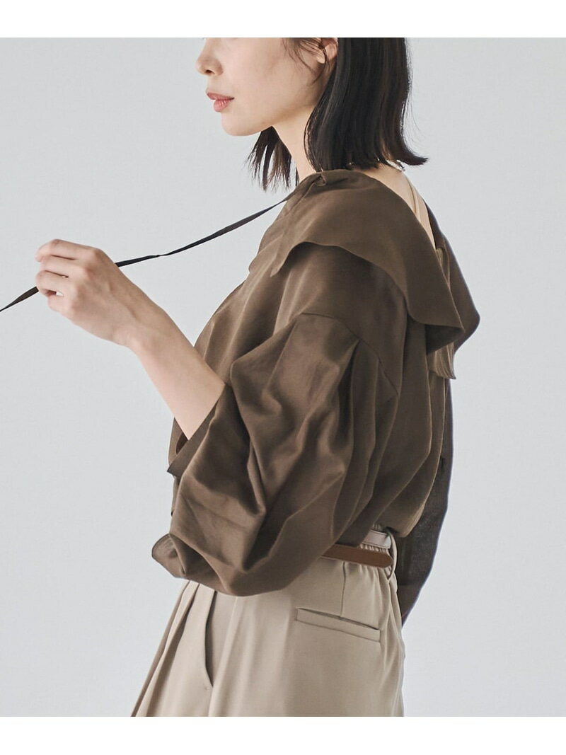 シアーロングスリーブブラウス RONEL コーエン トップス シャツ・ブラウス ホワイト ブラウン ブラック【先行予約】*【送料無料】[Rakuten Fashion]のサムネイル