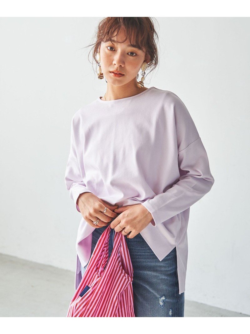 【SALE／33%OFF】【WEB限定】シンプルな大人見せが叶う.ボートネックスクエアTシャツ coen コーエン トップス カットソー・Tシャツ パープル ブラック ホワイト ブルー【RBA_E】[Rakuten Fashion]のサムネイル