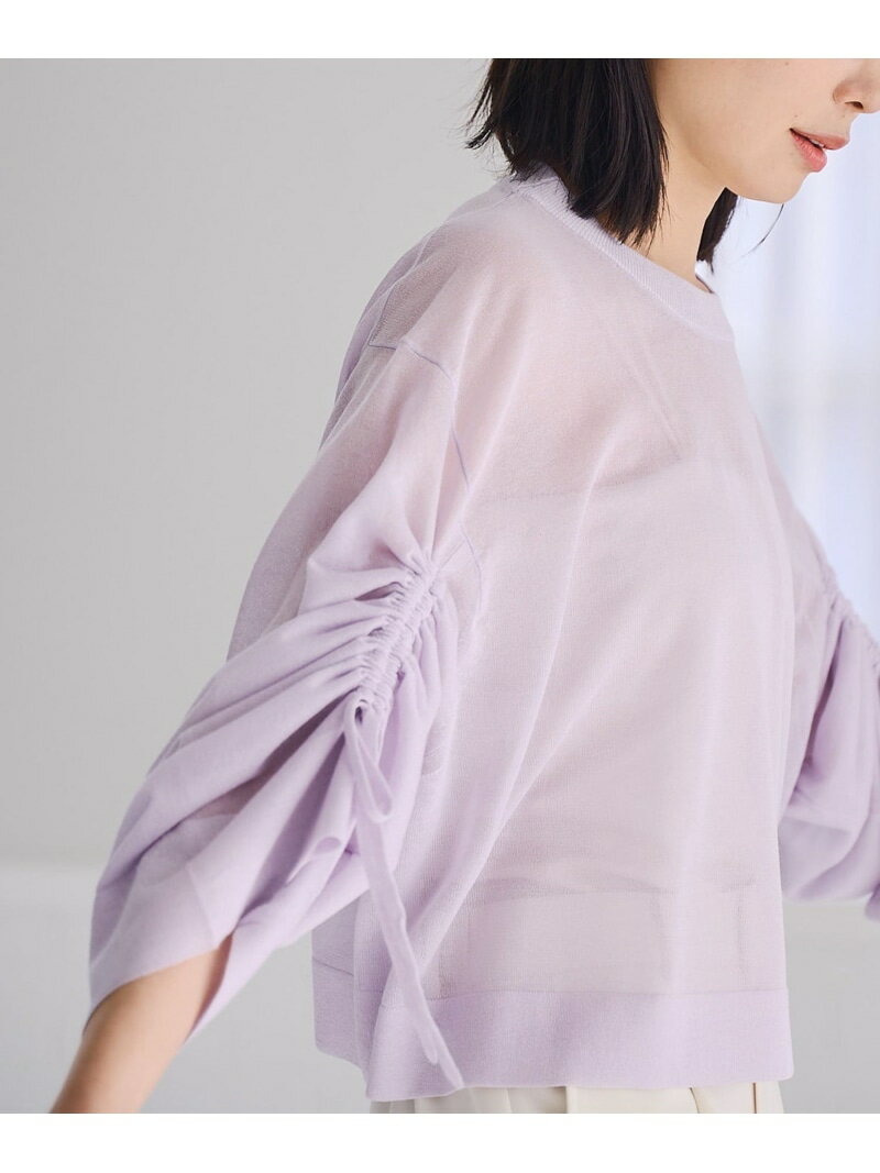 レーヨン/ポリエステル16Gギャザースリーブプルオーバー RONEL コーエン トップス ニット ブラック ホワイト【先行予約】*【送料無料】[Rakuten Fashion]のサムネイル