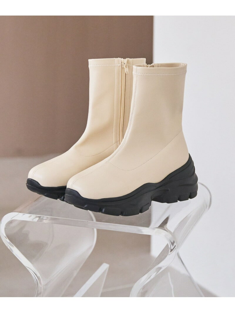 【SALE／10%OFF】やわらかスニーカーブーツ coen コーエン シューズ・靴 ブーツ ホワイト ブラック【RBA_E】【送料無料】[Rakuten Fashion]のサムネイル