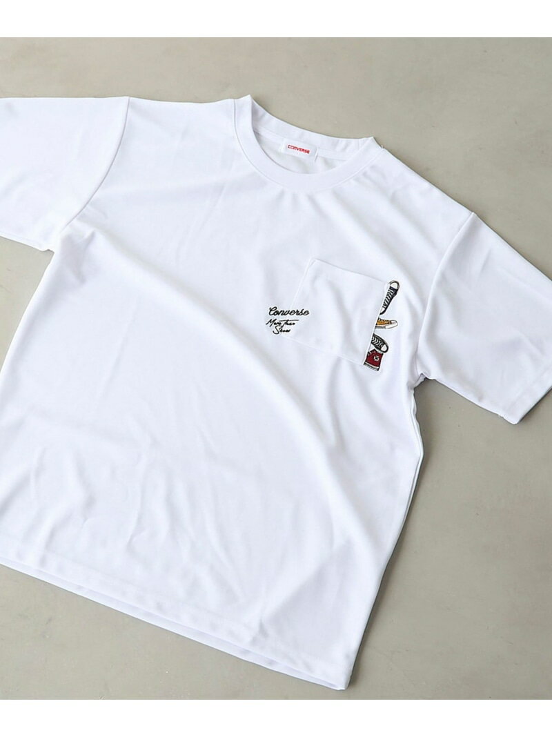 【SALE／15%OFF】【WEB限定】converse (コンバース)ポケット付刺繍Tシャツ coen コーエン トップス カットソー・Tシャツ ブラック ホワイト【RBA_E】[Rakuten Fashion]