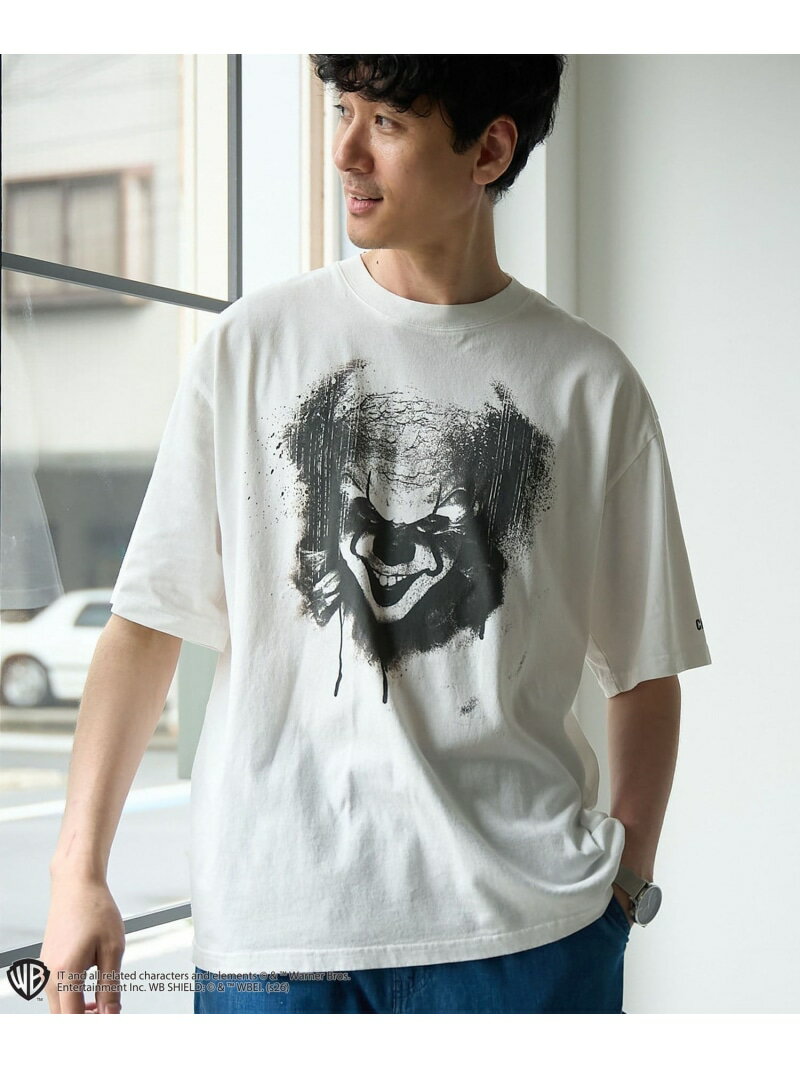 【WEB限定】IT(イット)ヴィンテージライクTシャツ coen コーエン トップス カットソー・Tシャツ ホワイト グレー【先行予約】*【送料無料】[Rakuten Fashion]