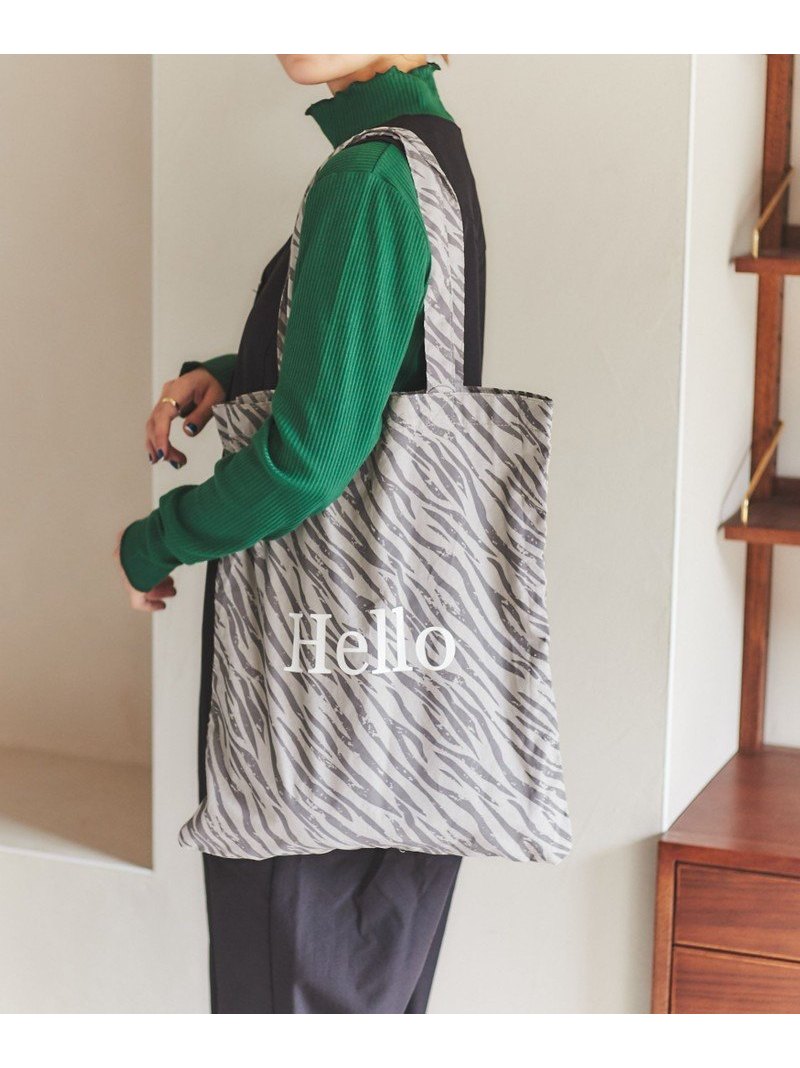 【SALE／40%OFF】総柄Helloロゴトートバッグ coen コーエン バッグ トートバッグ グレー ベージュ ブラウン【RBA_E】[Rakuten Fashion]のサムネイル
