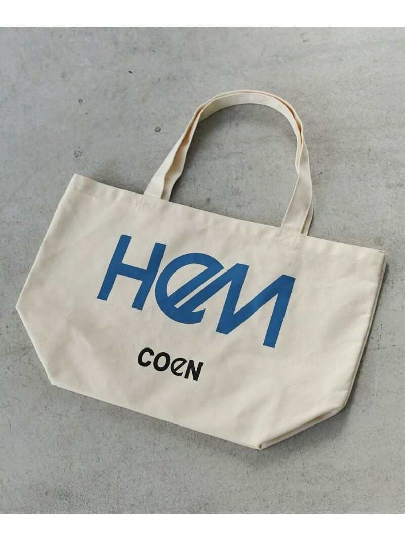 コーエン 帆布・キャンバスバッグ メンズ 【SALE／20%OFF】HeM(ヘム)別注ロゴトートバッグLサイズ coen コーエン バッグ トートバッグ ホワイト ブラック ピンク グリーン ネイビー パープル【RBA_E】[Rakuten Fashion]