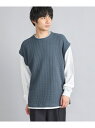 コーエン 服 メンズ 【SALE／43%OFF】フェイクレイヤードワッフルロングスリーブTシャツ coen コーエン トップス カットソー・Tシャツ ブルー ベージュ【RBA_E】[Rakuten Fashion]