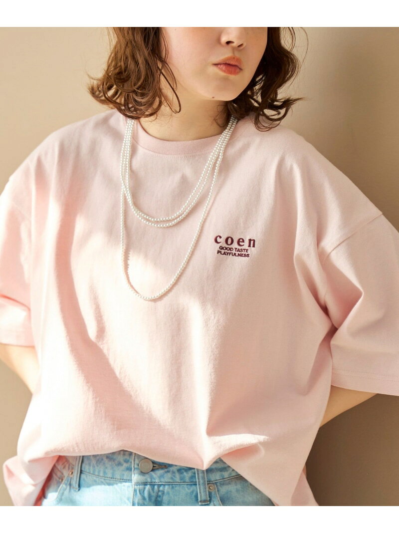 【SALE／10%OFF】coen(コーエン)ロゴ刺繍 ユニT coen コーエ