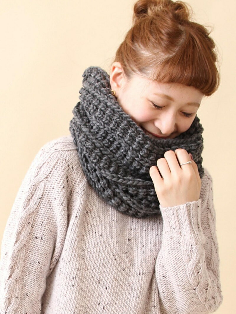 【SALE／55%OFF】【追加予約】WEB限定 ニットスヌード coen コーエン ファッション雑貨 マフラー・ストール・ネックウォーマー グレー ベージュ【RBA_E】[Rakuten Fashion]