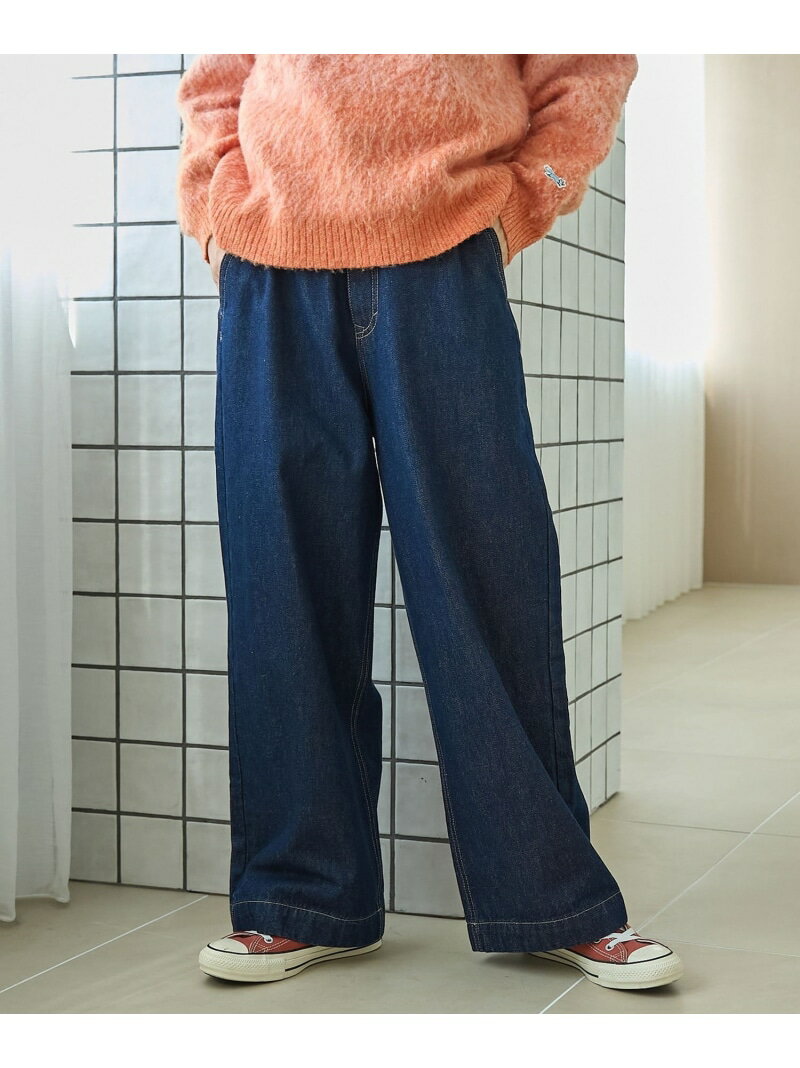 【SALE／10%OFF】裏起毛ワイドデニムパンツ coen コーエン パンツ ジーンズ・デニムパンツ ネイビー グレー【RBA_E】【送料無料】[Rakuten Fashion]のサムネイル