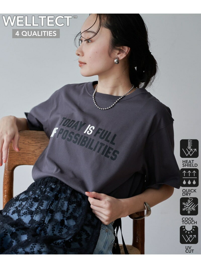 【SALE／30%OFF】【UVカット・接触冷感】WELLTECT USA ロゴプリントTシャツ coen コーエン トップス カットソー・Tシャツ ブラック グレー ホワイト【RBA_E】[Rakuten Fashion]のサムネイル
