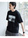 コーエン Tシャツ メンズ 【RONEL】LIFE/ライフ別注フォトプリントTシャツ coen コーエン トップス カットソー・Tシャツ ブラック ホワイト【送料無料】[Rakuten Fashion]