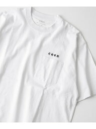 USAコットンコーエンロゴ刺繍Tシャツ coen コーエン トップス カットソー・Tシャツ ホワイト ブラック【先行予約】*[Rakuten Fashion]