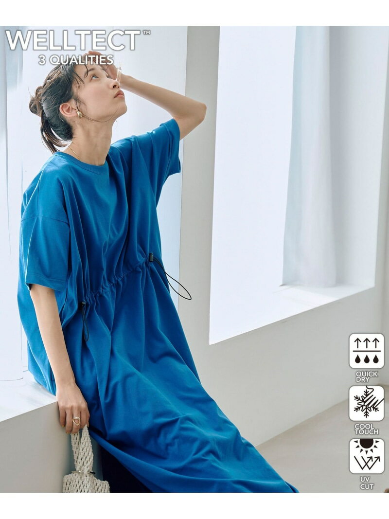 【WELLTECT】ドロストワンピース coen コーエン ワンピース・ドレス ワンピース ブルー ブラック カーキ【送料無料】[Rakuten Fashion]のサムネイル