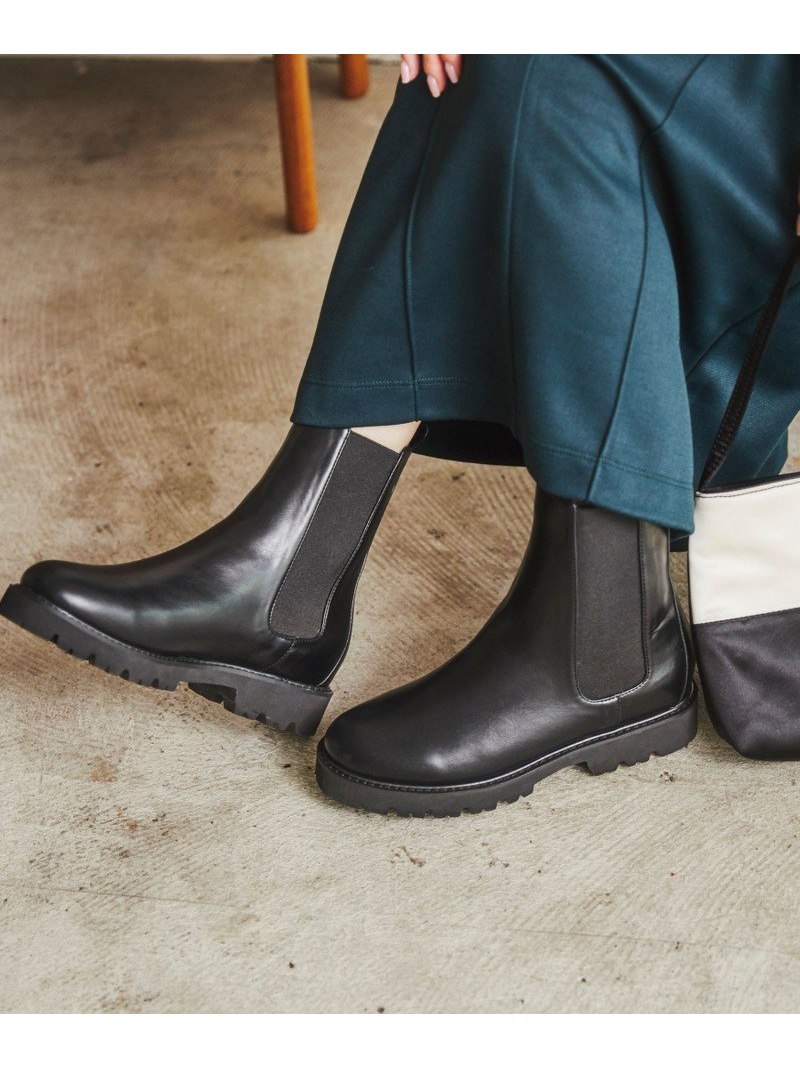 【SALE／33%OFF】サイドゴアトラックブーツ coen コーエン シューズ・靴 ブーツ ブラック ベージュ【RBA_E】【送料無料】[Rakuten Fashion]のサムネイル