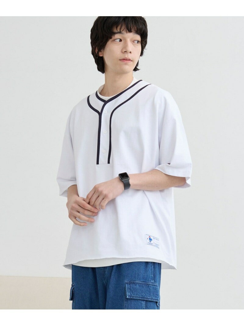 【SALE／55%OFF】USAコットンベースボールTシャツ coen コーエン トップス カットソー・Tシャツ グレー ホワイト【RBA_E】[Rakuten Fashion]