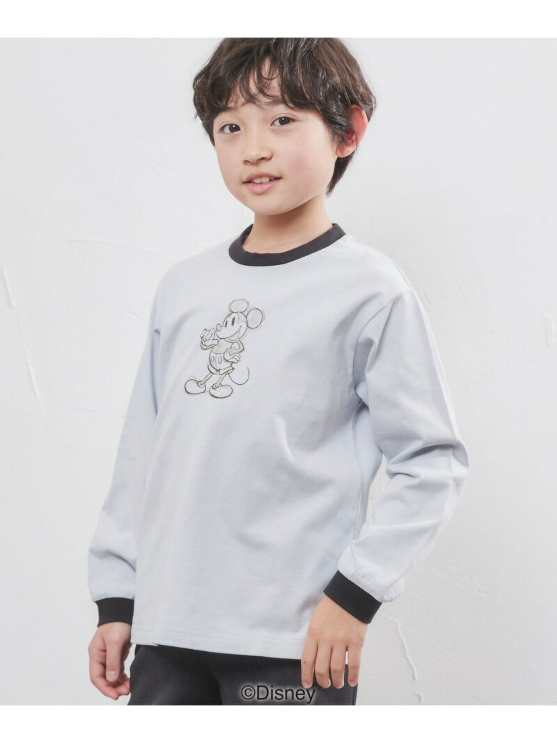 DISNEY100(ディズニー)アートプリントロングスリーブTシャツ coen コーエン トップス カットソー・Tシャツ ブルー ピンク[Rakuten Fashion]のサムネイル