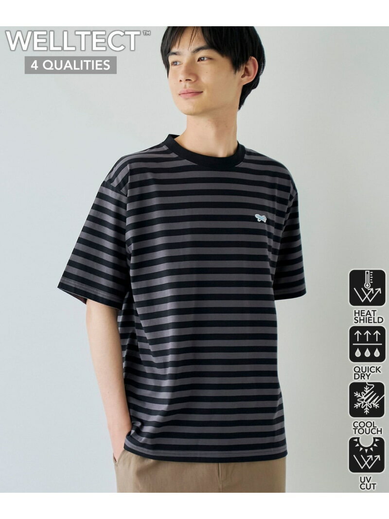 【UVカット・接触冷感・吸水速乾・遮熱性】Penneys * WELLTECT 別注ボーダーTシャツ coen コーエン トップス カットソー・Tシャツ ホワイト ブラック【先行予約】*[Rakuten Fashion]
