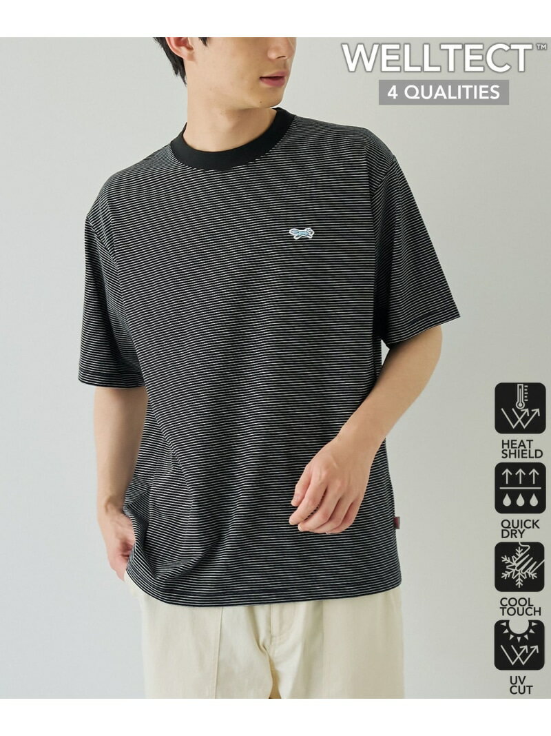 【UVカット・接触冷感・吸水速乾・遮熱性】Penneys * WELLTECT 別注細ボーダーTシャツ coen コーエン トップス カットソー・Tシャツ ブラック ホワイト【先行予約】*[Rakuten Fashion]