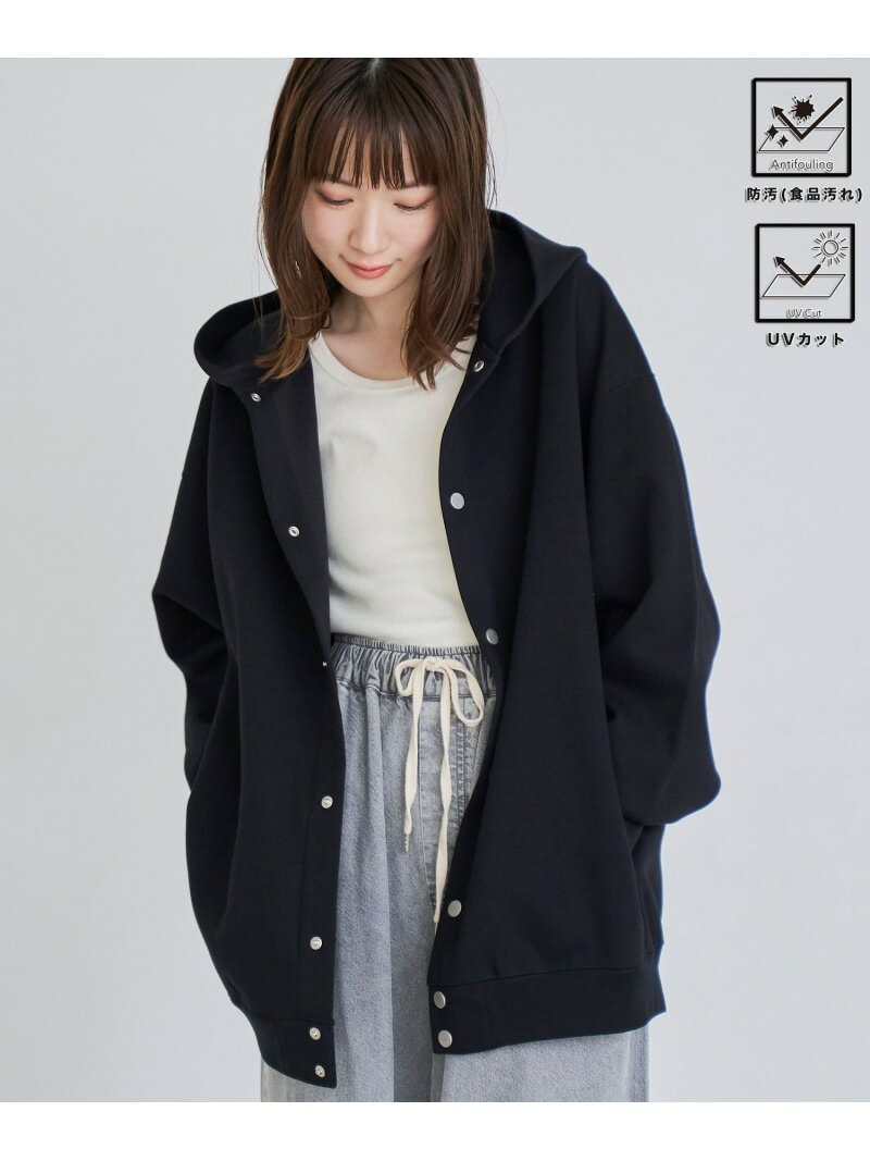 【SALE／20%OFF】クリーンプラススウェットスナップボタンパーカー【防汚(食品汚れ),UVカット】 coen コーエン ジャケット・アウター その他のジャケット・アウター ブラック グレー【RBA_E】【送料無料】[Rakuten Fashion]