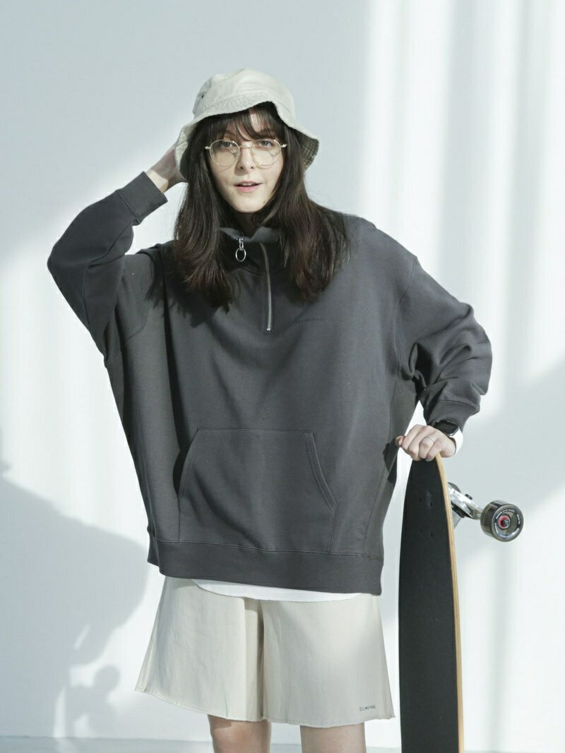 FEELING MADE エアリースウェット ハーフジップ オーバーサイズ スウェット FEELING MADE コーエン トップス スウェット・トレーナー グレー ブルー【送料無料】[Rakuten Fashion]のサムネイル