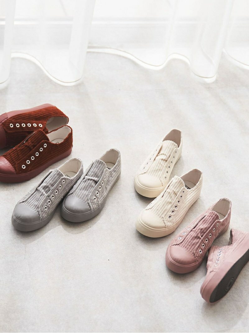 【SALE／60%OFF】【ウィメンズ】コーデュロイスリッポンスニーカー coen コーエン シューズ スニーカー/スリッポン ブラウン ホワイト グレー ピンク【RBA_E】[Rakuten Fashion]
