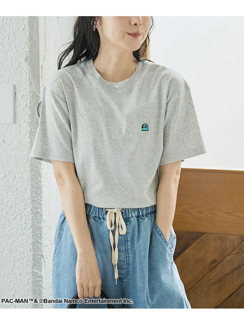 【SALE／20%OFF】【PAC-MAN(パックマン)別注】GHOSTデザイン フライスコンパクト刺繍Tシャツ coen コーエン トップス カットソー・Tシャツ ブラック ホワイト グレー【RBA_E】[Rakuten Fashion]