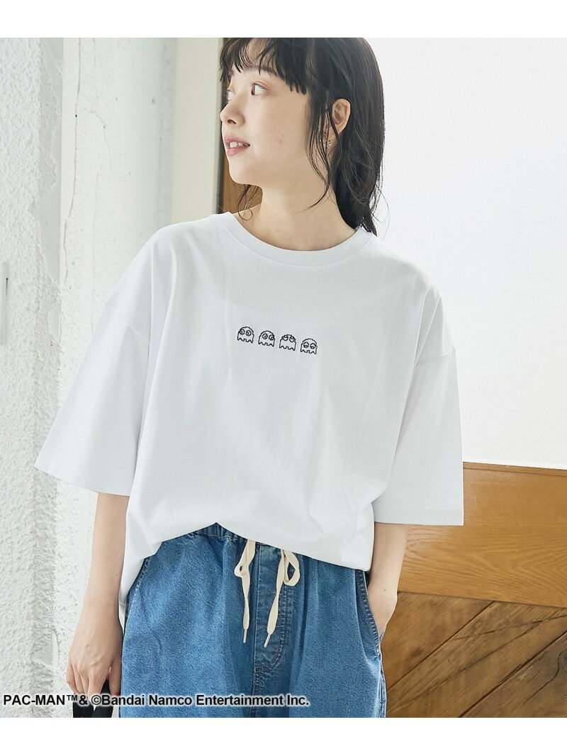 【SALE／20%OFF】【PAC-MAN(パックマン)別注】GHOSTデザイン 天竺刺繍BIGTシャツ coen コーエン トップス カットソー・Tシャツ ベージュ ホワイト ブラック【RBA_E】[Rakuten Fashion]