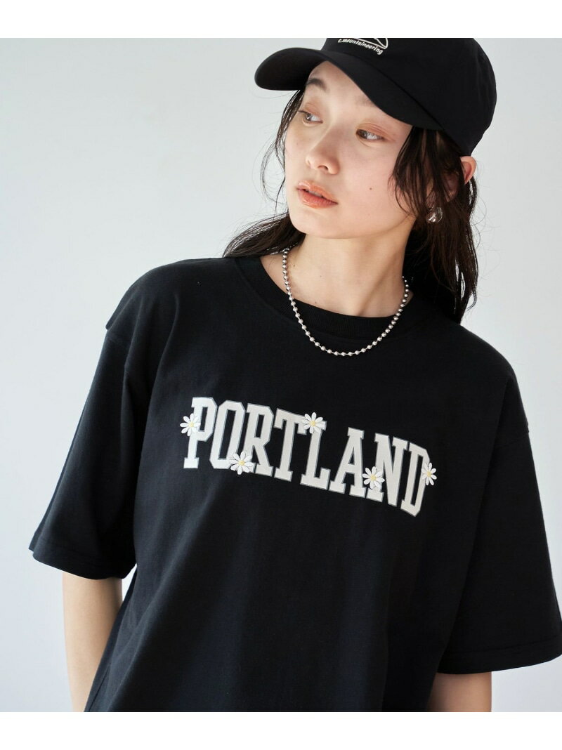 【SALE／60%OFF】【接触冷感】カレッジロゴプリントTシャツ coen コーエン トップス カットソー・Tシャツ ホワイト ブラック【RBA_E】[Rakuten Fashion]のサムネイル