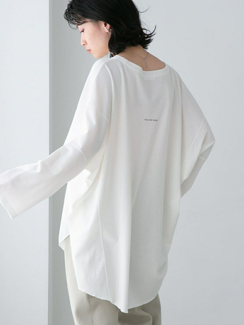 【SALE／50%OFF】FEELING MADE ハイツイストコットン ワイド カットソー FEELING MADE コーエン トップス カットソー・Tシャツ ホワイト ブラック ブルー【RBA_E】[Rakuten Fashion]のサムネイル