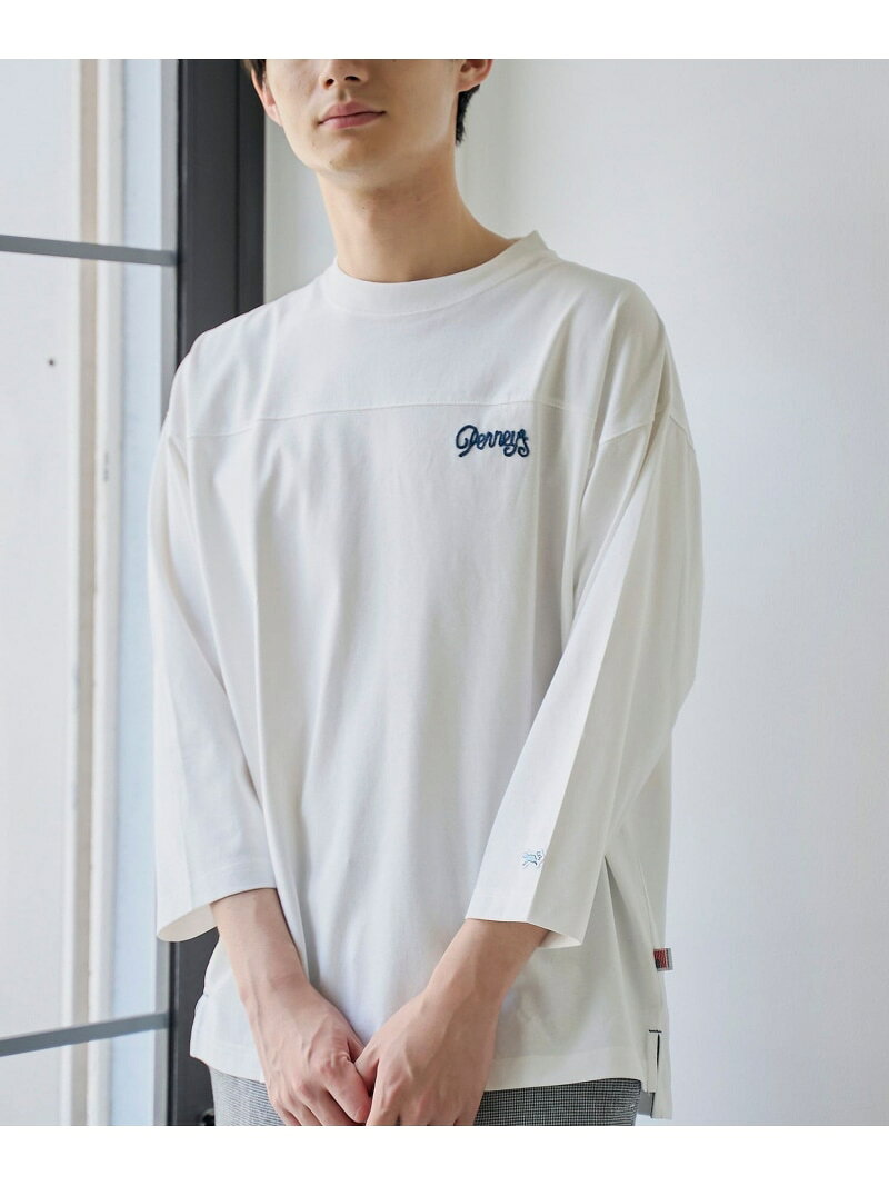 Penneys * WELLTECT 別注フットボールTシャツ coen コーエン トップス カットソー・Tシャツ ホワイト ブラウン ブラック グレー*